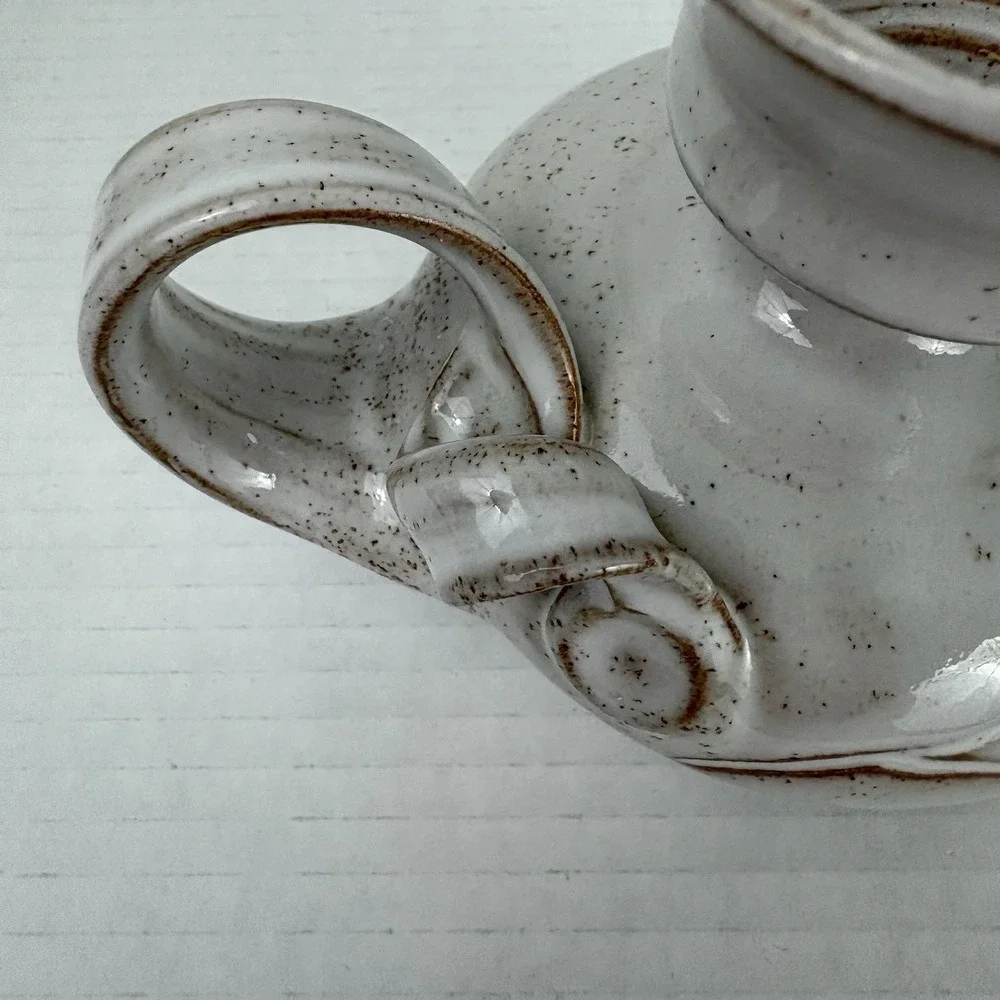 Vintage Handunnid Iceland Pottery Sigurdur Hauksson Fish Candle Holder Signed